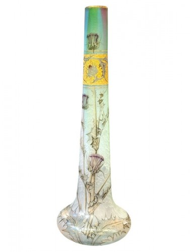 Daum Nancy - Monumental vase Art nouveau "Aux chardons"