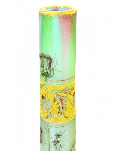 Daum Nancy - Monumental vase Art nouveau "Aux chardons" - Antiquités Art Nouveau