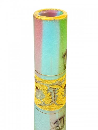XIXe siècle - Daum Nancy - Monumental vase Art nouveau "Aux chardons"