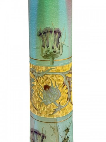 Art nouveau - Daum Nancy - Monumental vase Art nouveau "Aux chardons"