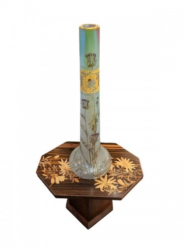 Antiquités - Daum Nancy - Monumental vase Art nouveau "Aux chardons"