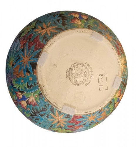 Longwy -Vase Boule "Coloniale" - Art Déco