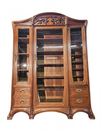 Camille Gauthier - Bibliothèque Art nouveau "Feuilles de Platanes" - Mobilier Style Art nouveau