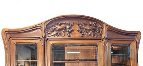 Mobilier Bibliothéque, vitrine - Camille Gauthier - Bibliothèque Art nouveau "Feuilles de Platanes"
