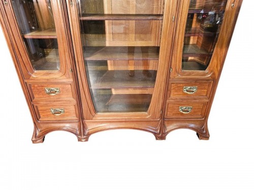 Camille Gauthier - Bibliothèque Art nouveau "Feuilles de Platanes" - Antiquités Art Nouveau