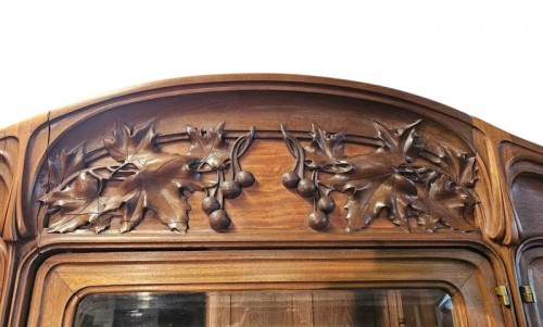 XXe siècle - Camille Gauthier - Bibliothèque Art nouveau "Feuilles de Platanes"