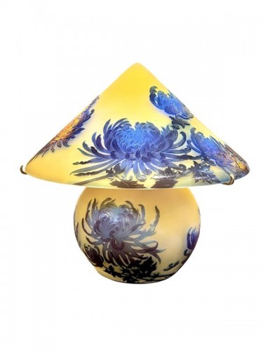 Emile Gallé - Lampe Champignon "Chrysanthèmes Tokyo"