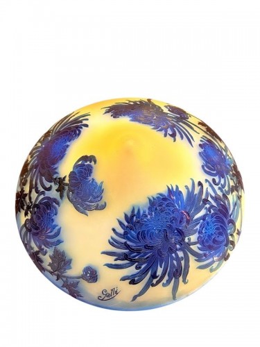 XXe siècle - Emile Gallé - Lampe Champignon "Chrysanthèmes Tokyo"