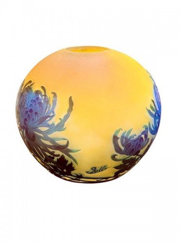 Art Déco - Emile Gallé - Lampe Champignon "Chrysanthèmes Tokyo"