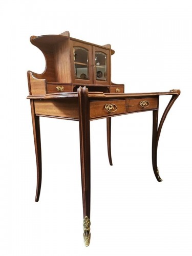 Mobilier Bureau et Secrétaire - Louis Majorelle - Bureau à gradin Art nouveau "Aux Trèfles"