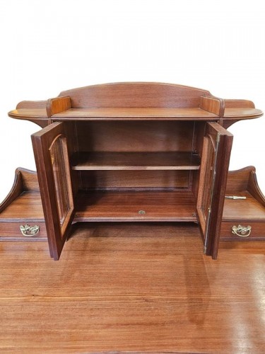 Antiquités - Louis Majorelle - Bureau à gradin Art nouveau "Aux Trèfles"
