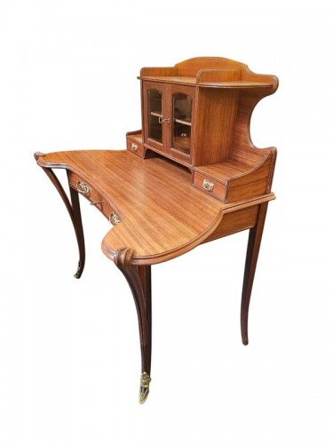 Antiquités - Louis Majorelle - Bureau à gradin Art nouveau "Aux Trèfles"
