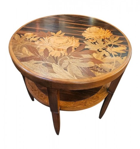 Emile Gallé - Table basse "Pivoines" - Mobilier Style Art nouveau