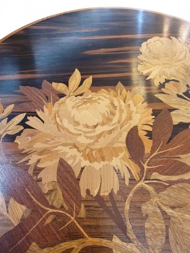 Art nouveau - Emile Gallé - Table basse "Pivoines"