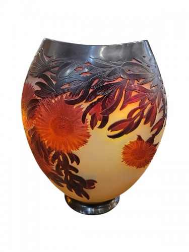 Emile Gallé - Important Vase "Ficoïdes Rouges" - Art Déco