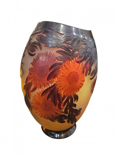 Art Déco - Emile Gallé - Important Vase "Ficoïdes Rouges"