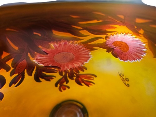 Antiquités - Emile Gallé - Important Vase "Ficoïdes Rouges"