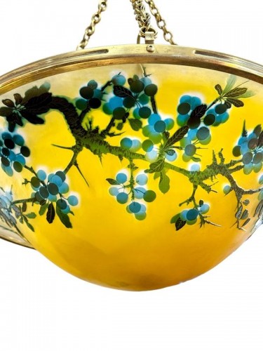 Lighting  - Emile Gallé – Lighting bowl "Prunus" Art Nouveau