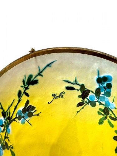 20th century - Emile Gallé – Lighting bowl "Prunus" Art Nouveau