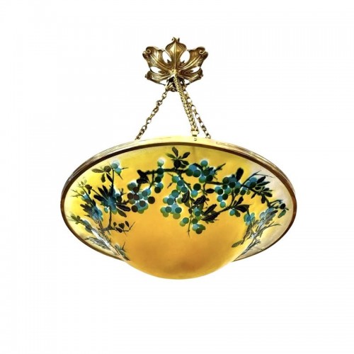 Art nouveau - Emile Gallé – Lighting bowl "Prunus" Art Nouveau