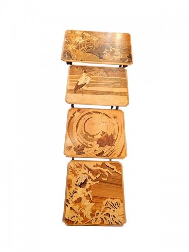Emile Gallé – Set of nesting tables "The Four Seasons" Art Nouveau - Furniture Style Art nouveau