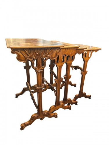 Emile Gallé – Set of nesting tables "The Four Seasons" Art Nouveau - 
