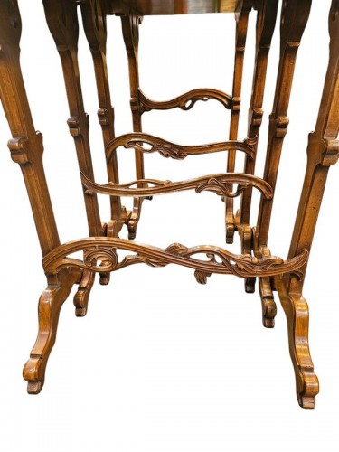 Emile Gallé – Set of nesting tables "The Four Seasons" Art Nouveau - Art nouveau