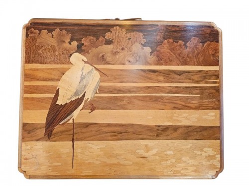 Antiquités - Emile Gallé – Set of nesting tables "The Four Seasons" Art Nouveau