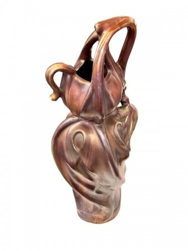 Ernest Bussière (1863–1913) — Art Nouveau Vase “Réceptacle”, circa 1900–1910 - 