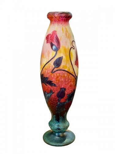 Verrerie, Cristallerie  - Daum Nancy - Important vase Art nouveau "Pavots"
