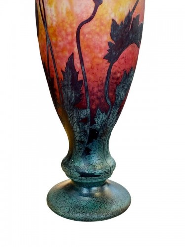 Daum Nancy - Important vase Art nouveau "Pavots" - Art nouveau