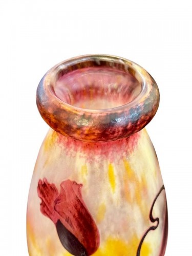 Antiquités - Daum Nancy - Important vase Art nouveau "Pavots"