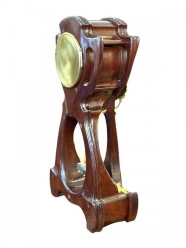 Antiquités - Ensemble pendule et bougeoirs Art nouveau "Chrysanthèmes"