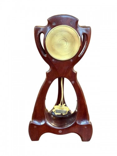 Antiquités - Ensemble pendule et bougeoirs Art nouveau "Chrysanthèmes"