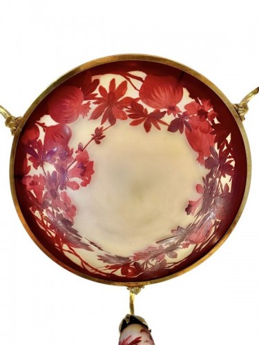 Emile Gallé - Lustre Art nouveau "Aux Grenades" - Luminaires Style Art Déco