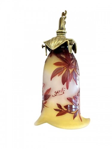 Antiquités - Emile Gallé - Lustre Art nouveau "Aux Grenades"