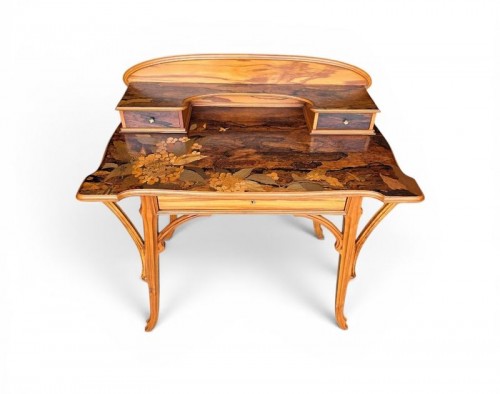 Emile Gallé - Bureau "Hydrangea et Papillons" - Mobilier Style Art nouveau