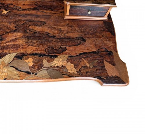 Art nouveau - Emile Gallé - Bureau "Hydrangea et Papillons"