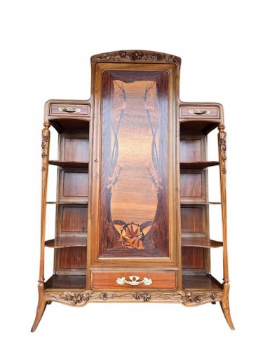 Louis Majorelle - Cabinet Art nouveau "Chèvrefeuille et Digitales" - Mobilier Style Art nouveau