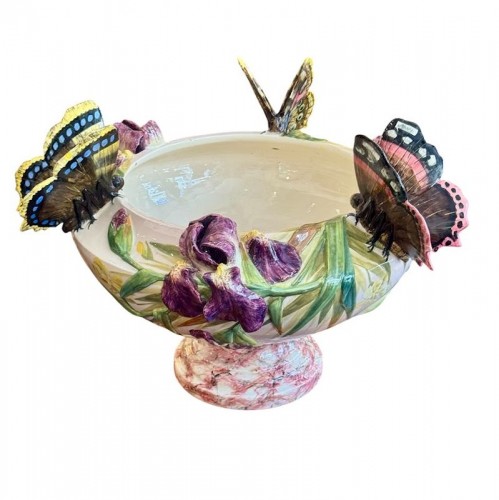 Delphin Massier - Grand complet Art nouveau "Paon et Papillons" - Art nouveau