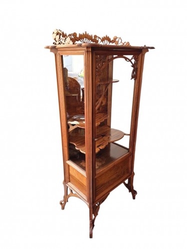 Mobilier Bibliothéque, vitrine - Emile Gallé -Vitrine Art nouveau "La Berce des Près"
