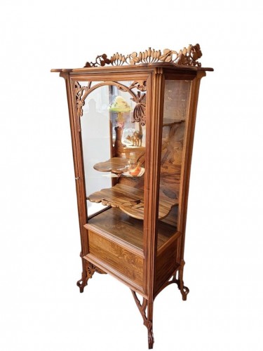 Emile Gallé -Vitrine Art nouveau "La Berce des Près" - Antiquités Art Nouveau