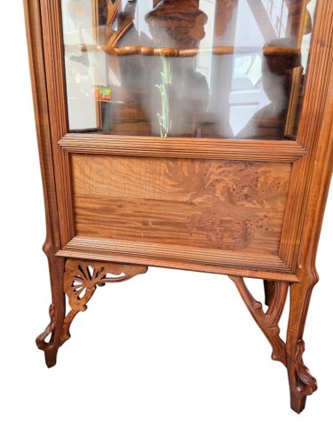 Antiquités - Emile Gallé -Vitrine Art nouveau "La Berce des Près"
