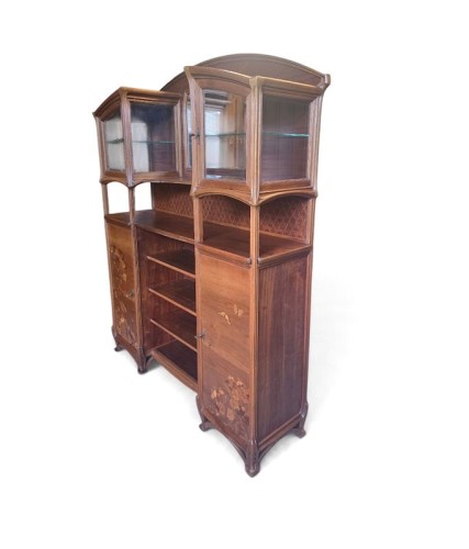 20th century - Louis Majorelle – Art nouveau “Daisies and Butterflies” Display Cabinet