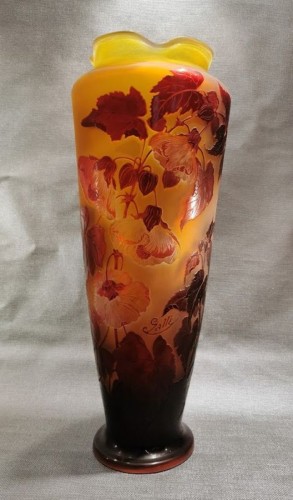 Antiquités - Emile Gallé  - Vase Abutilons