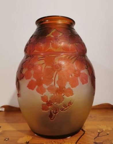 Verrerie, Cristallerie  - Emile Gallé - Vase " aux clématites"