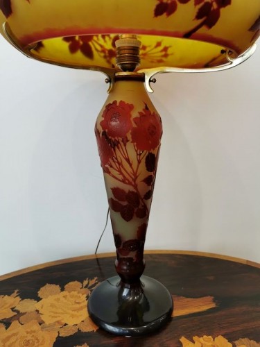 Luminaires Lampe - Emile Gallé - Lampe champignon aux roses
