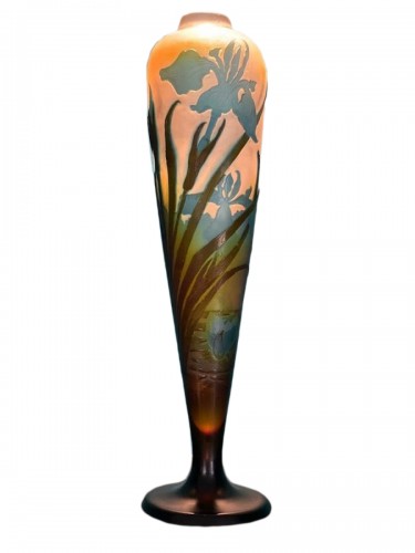 Emile Gallé - Iris and water lilies vase