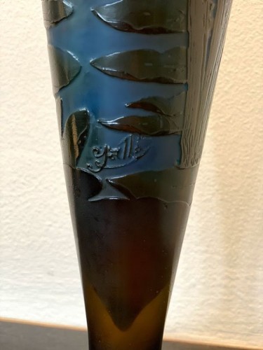 Verrerie, Cristallerie  - Emile Gallé - Vase Iris et nymphéas