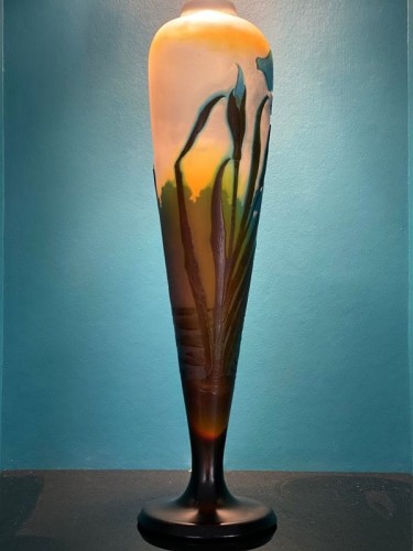 Emile Gallé - Iris and water lilies vase - 